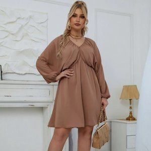 Plus Size Mauve Batwing Dress